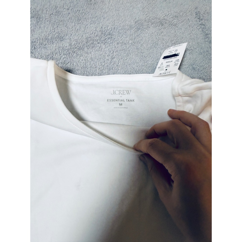 NWT J.Crew Size Medium Essential shell tank top White 100% Cotton Loose Fit - Picture 5 of 9
